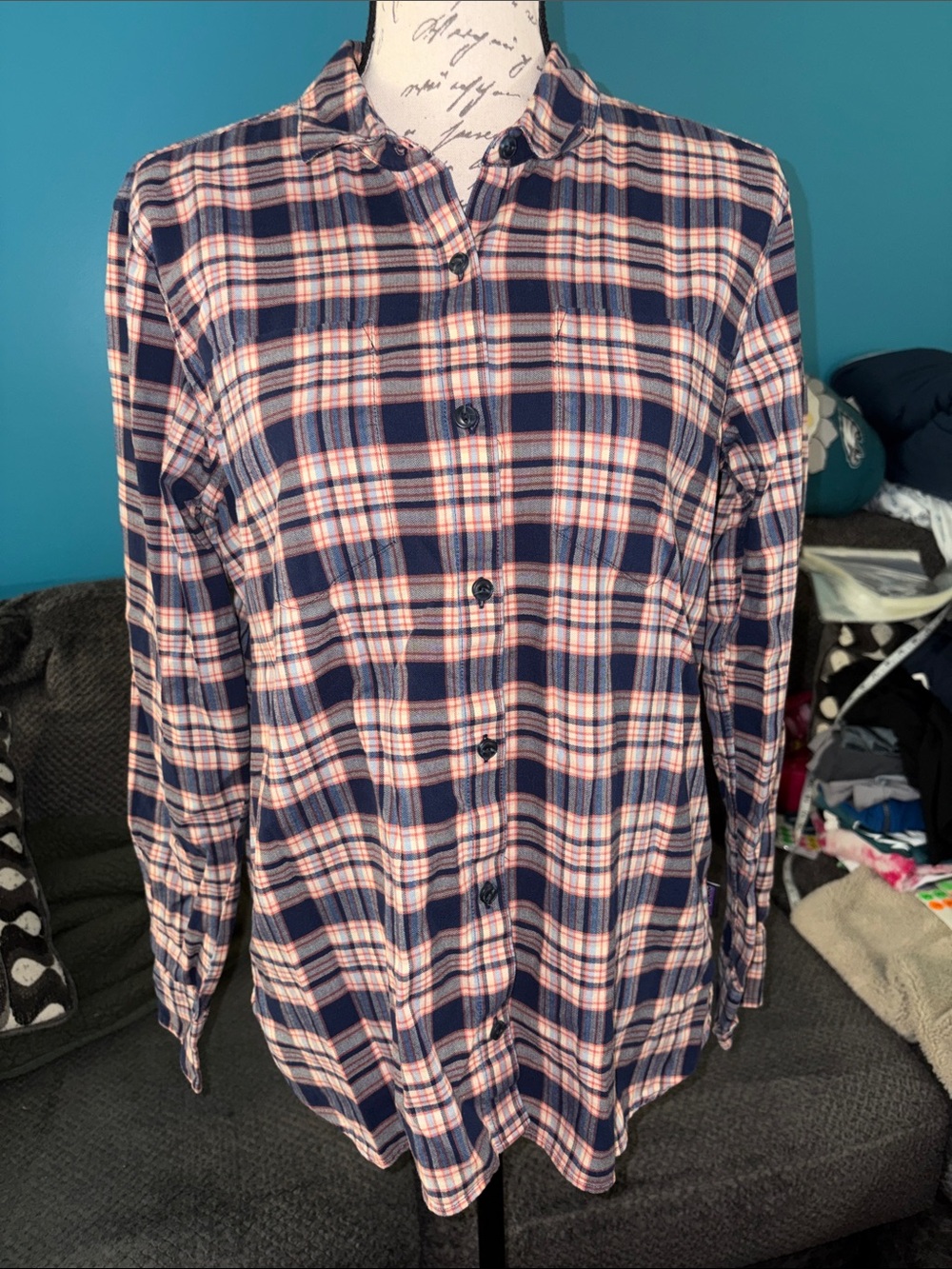 Patagonia 100% Organic Cotton Plaid Button-Down Shirt, Medium